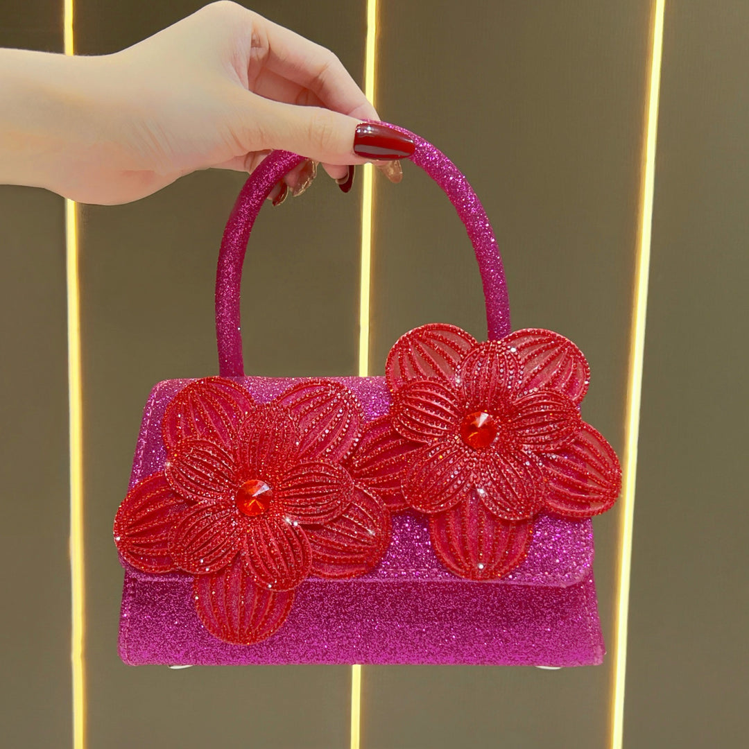 Flower Embellished Evening Handbag