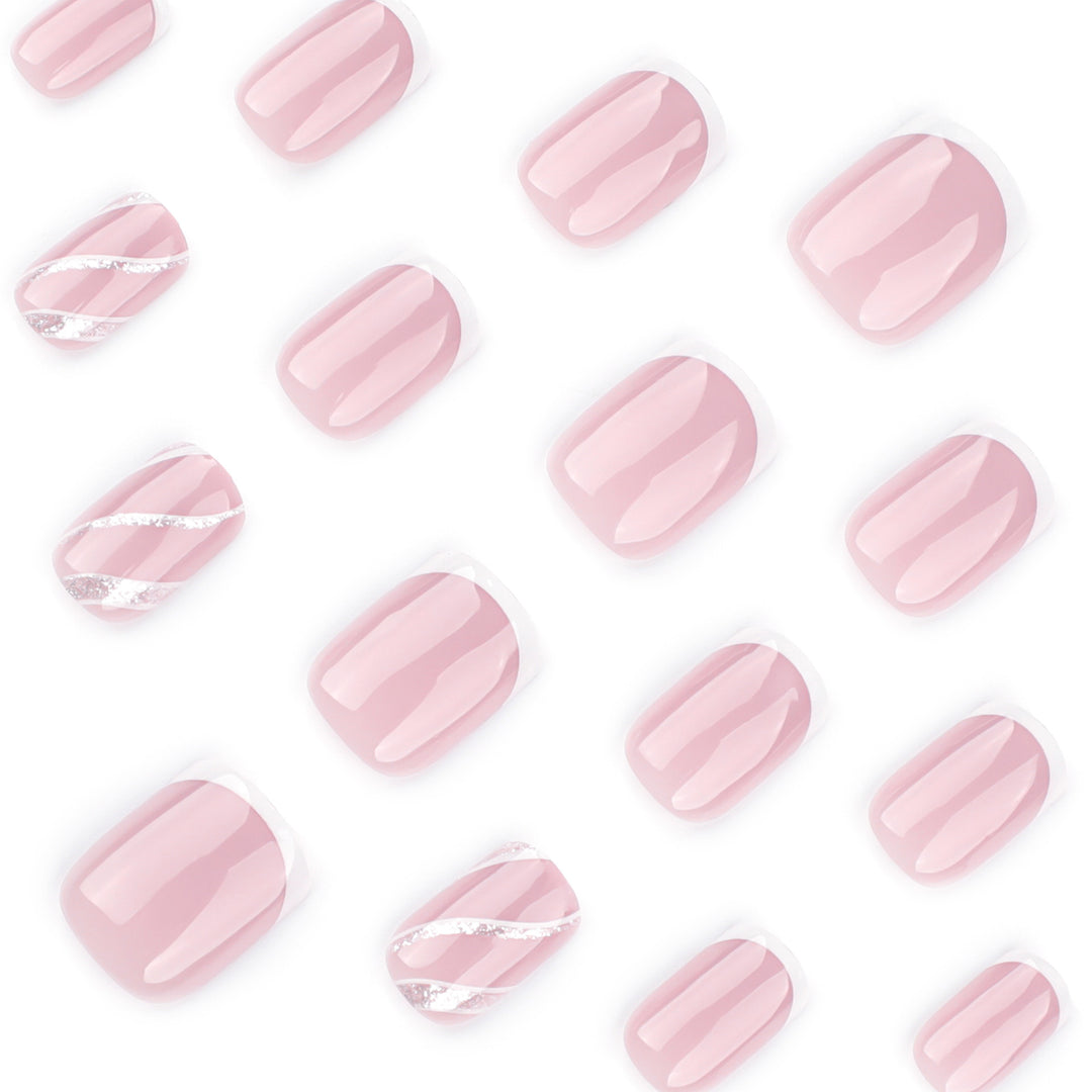 Elegant Nail Art with Glittering French Tip Stornfield
