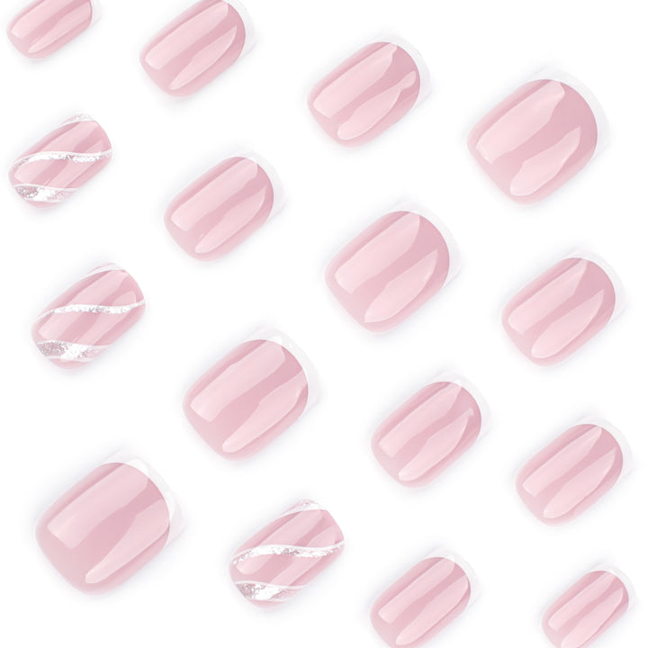 Elegant Nail Art with Glittering French Tip Stornfield