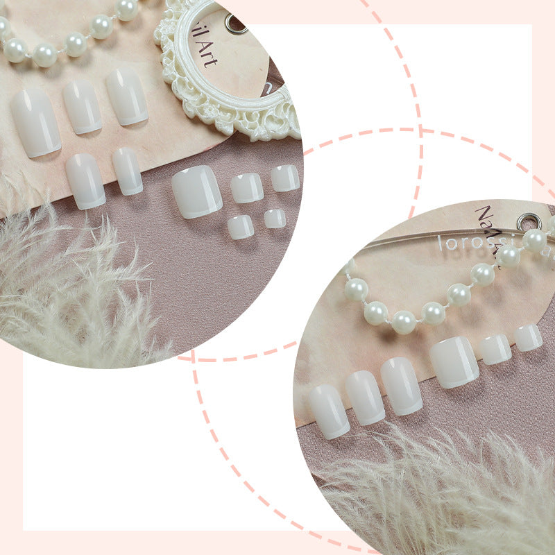 Premium Gel Press-On Nail Set with Elegant French Tip Design Stornfield