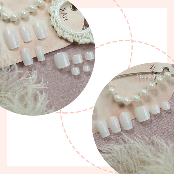 Premium Gel Press-On Nail Set with Elegant French Tip Design Stornfield