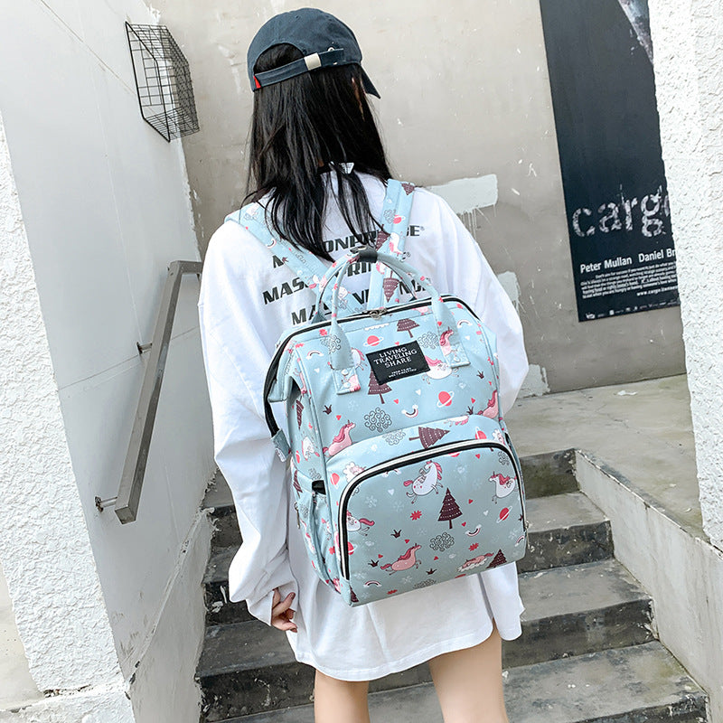 Versatile Leaf Print Travel Backpack Stornfield