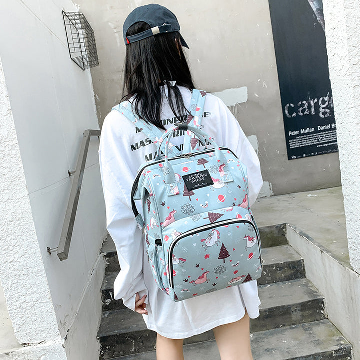 Versatile Leaf Print Travel Backpack Stornfield