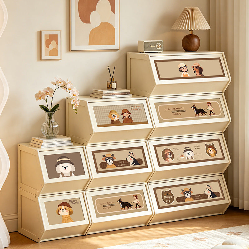 Storage unit with retractable front and friendly design Stornfield