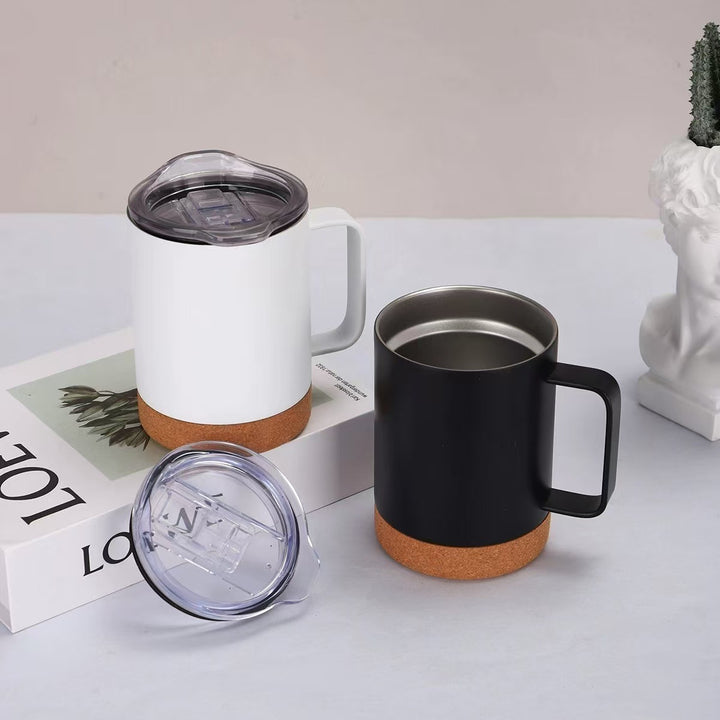 Ladies elegant coffee mug with cork bottom and transparent lid Stornfield