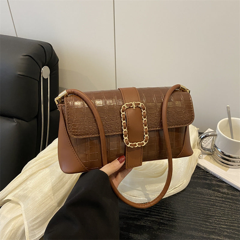Crocodile Patterned Chain Strap Handbag Stornfield