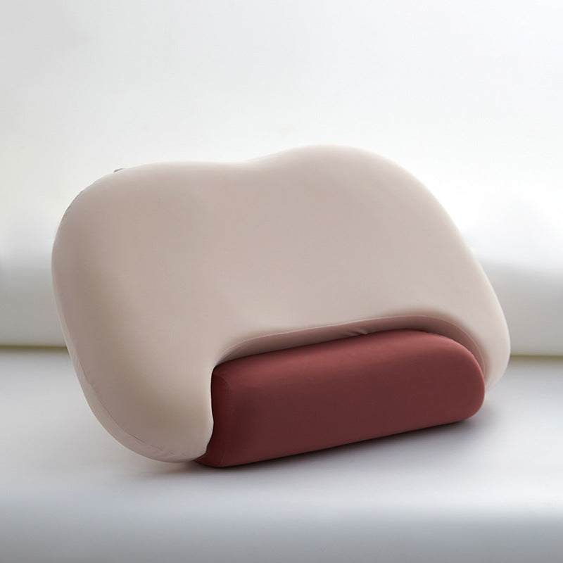 Ergonomic neck support pillow with memory foam and removable support roll
