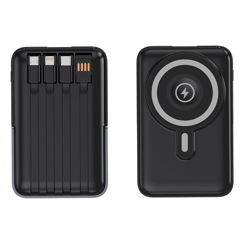 Portable power bank with integrated charging cables and MagSafe function Stornfield