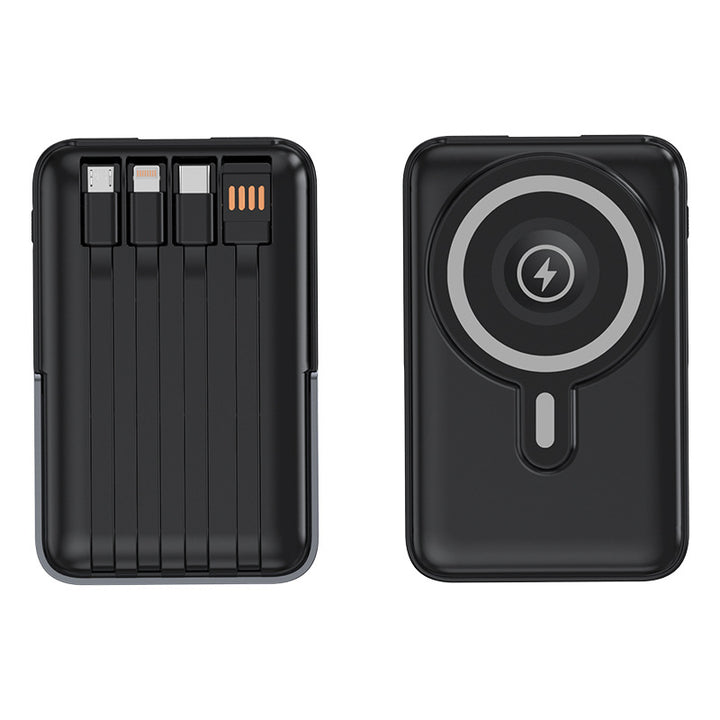 Portable power bank with integrated charging cables and MagSafe function Stornfield