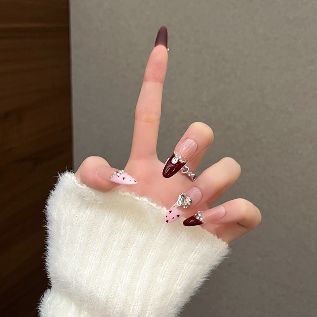 Glamorous Rhinestone-Embellished Stiletto Press-On Nails Stornfield