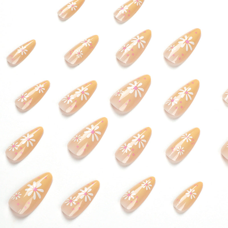 Artistic Press-On Nails with Floral Patterns Stornfield