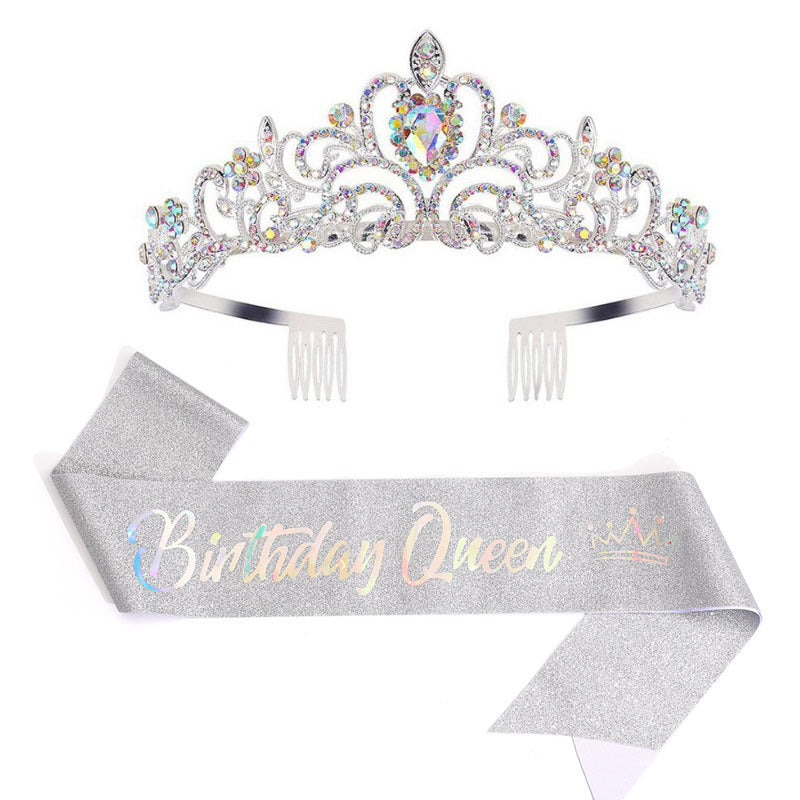 Women's festive birthday sash with glitter Stornfield