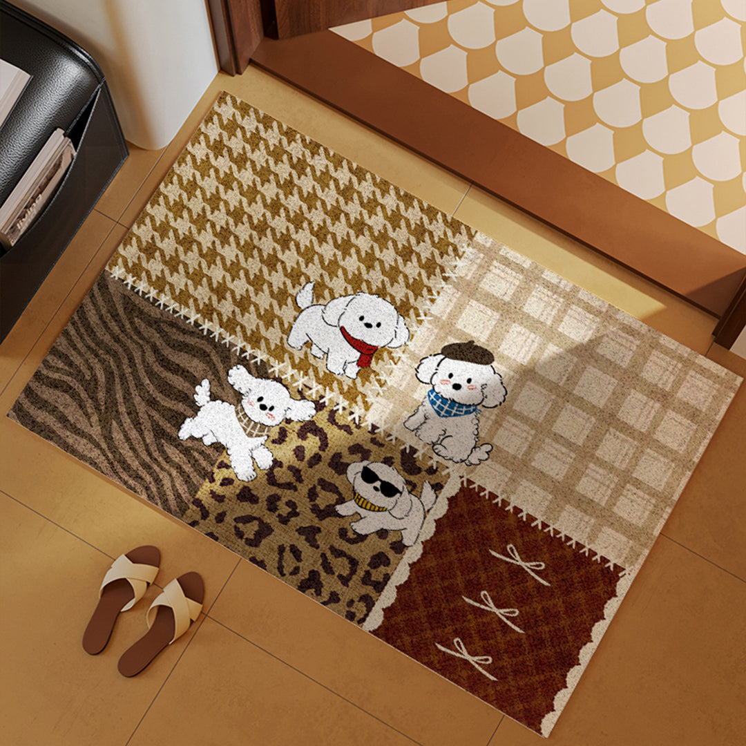 Cartoon Dog-Themed Entryway Mat