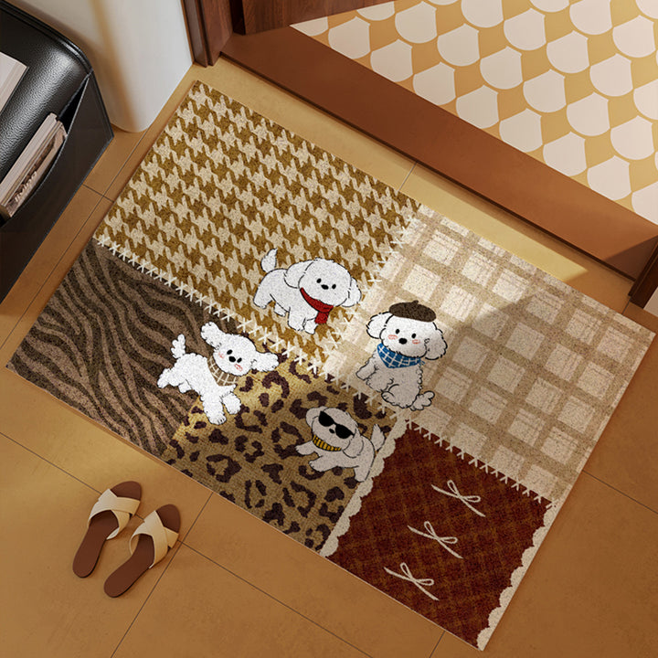 Cartoon Dog-Themed Entryway Mat