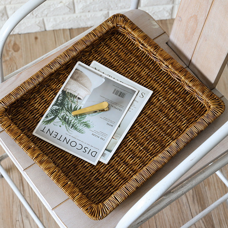 Unisex Rectangular Storage Basket made of braided rattan Stornfield