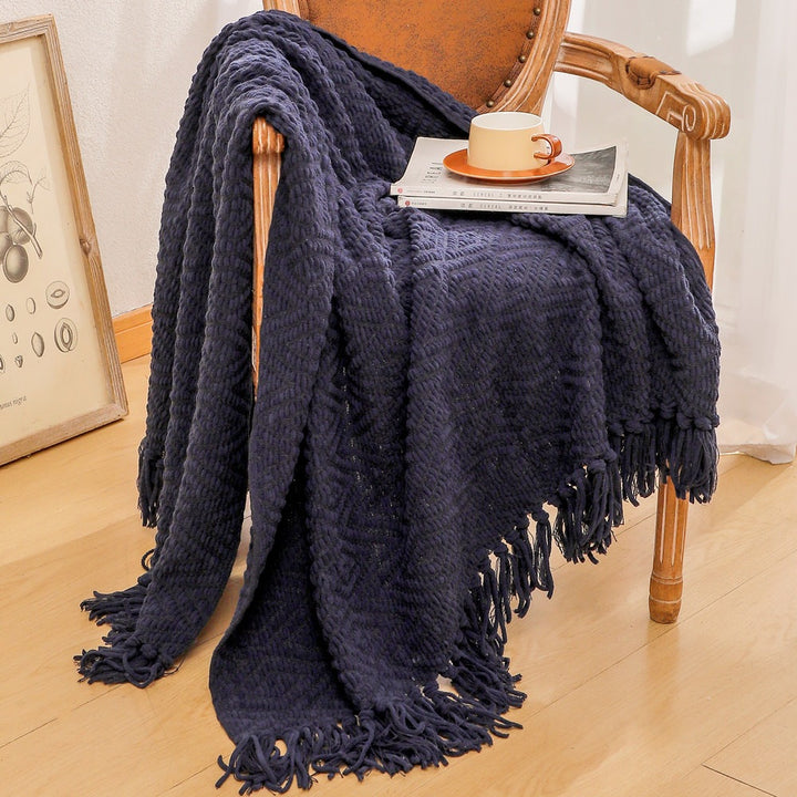 Knitted Decorative Throw Blanket