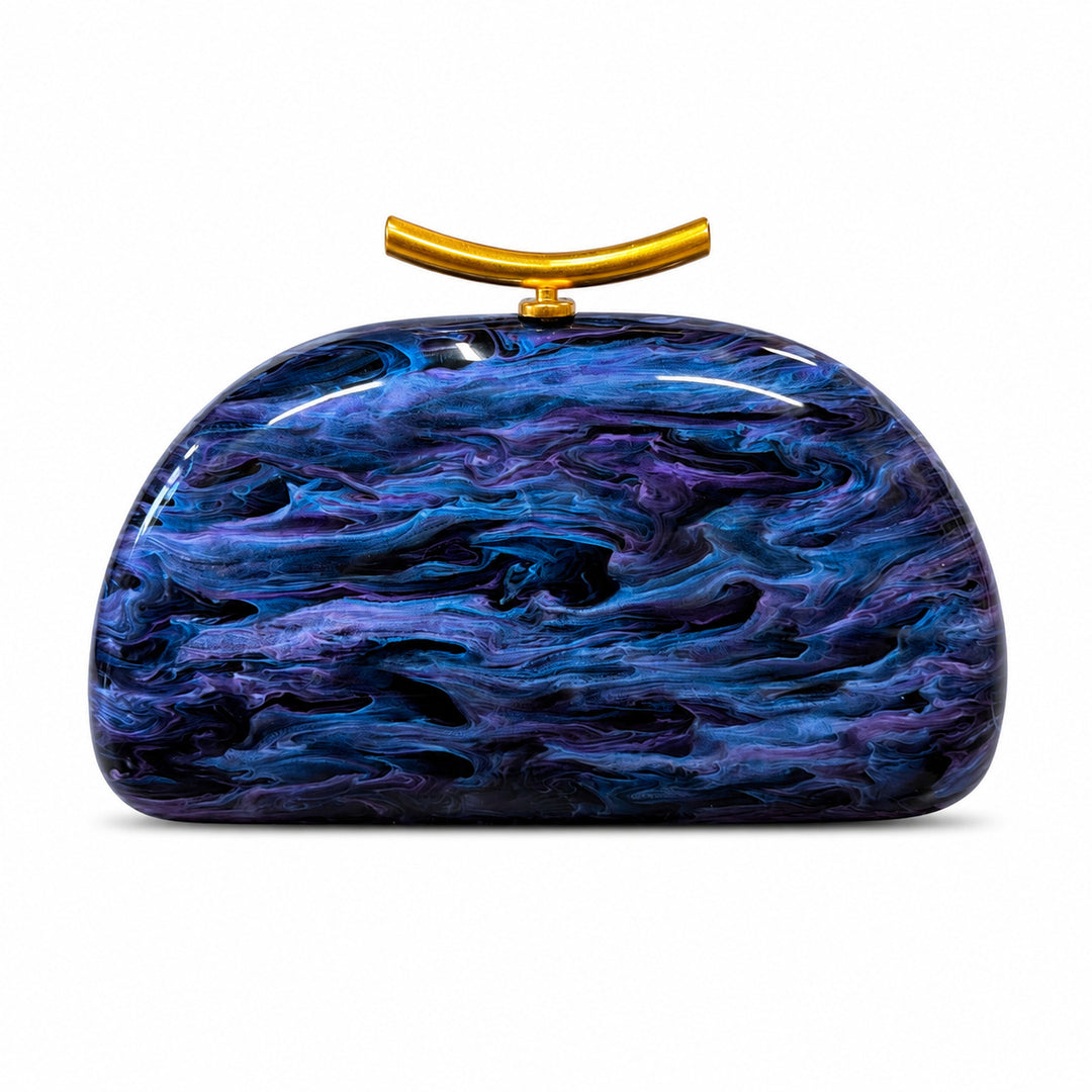 Marbled Acrylic Evening Clutch