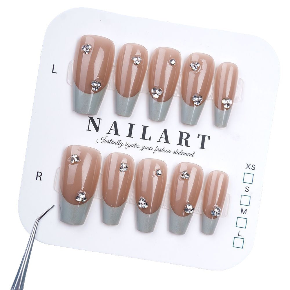 Luxury Press-On Nail Set with Elegant French Tip Design Stornfield