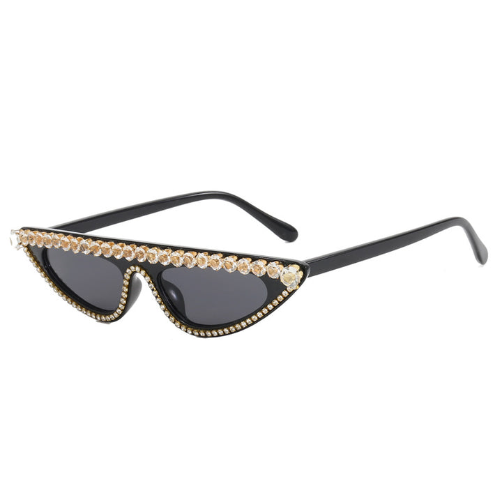 Ladies designer sunglasses in stylish cat-eye design with glittering frame Stornfield