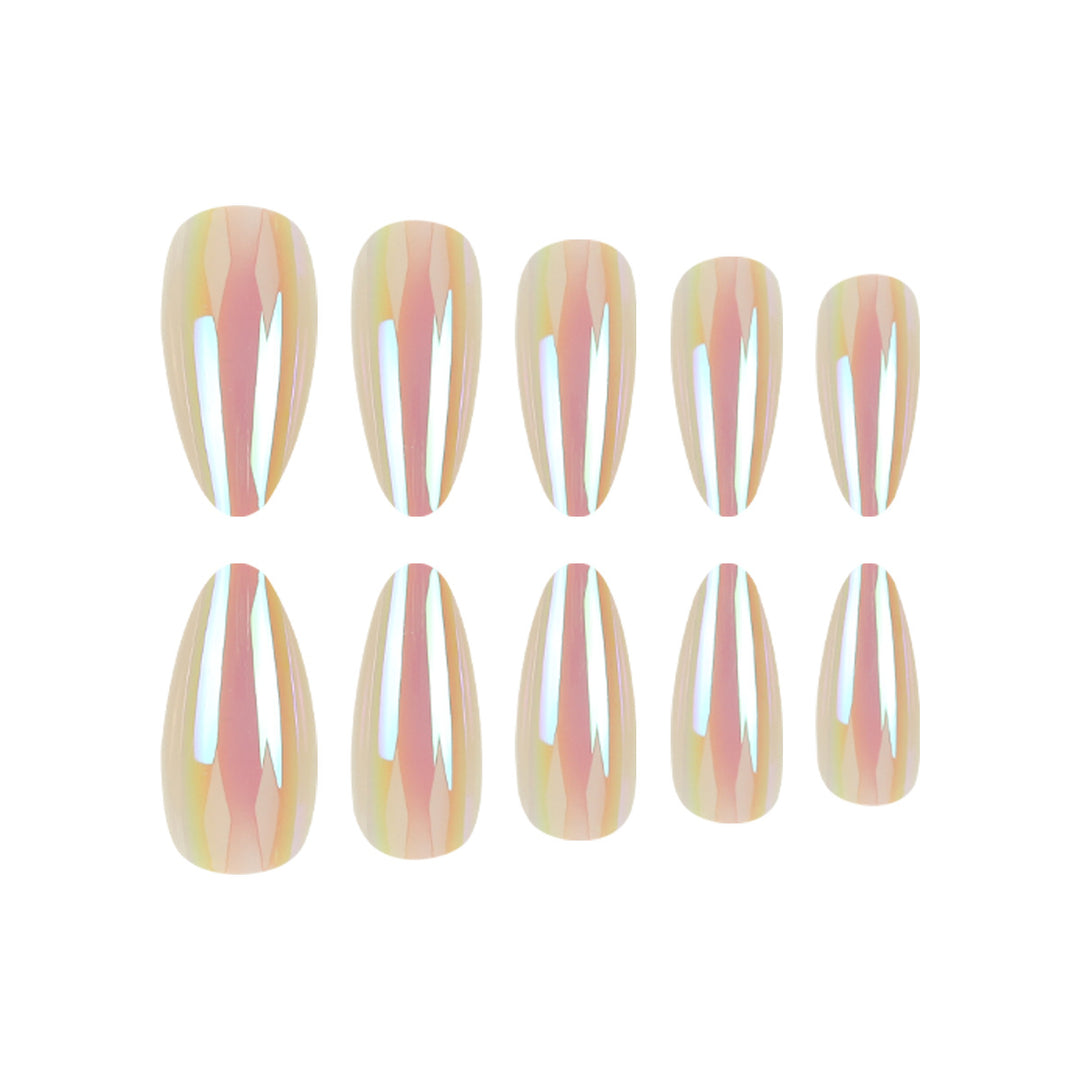 Iridescent Almond Shape Press-On Nails Stornfield