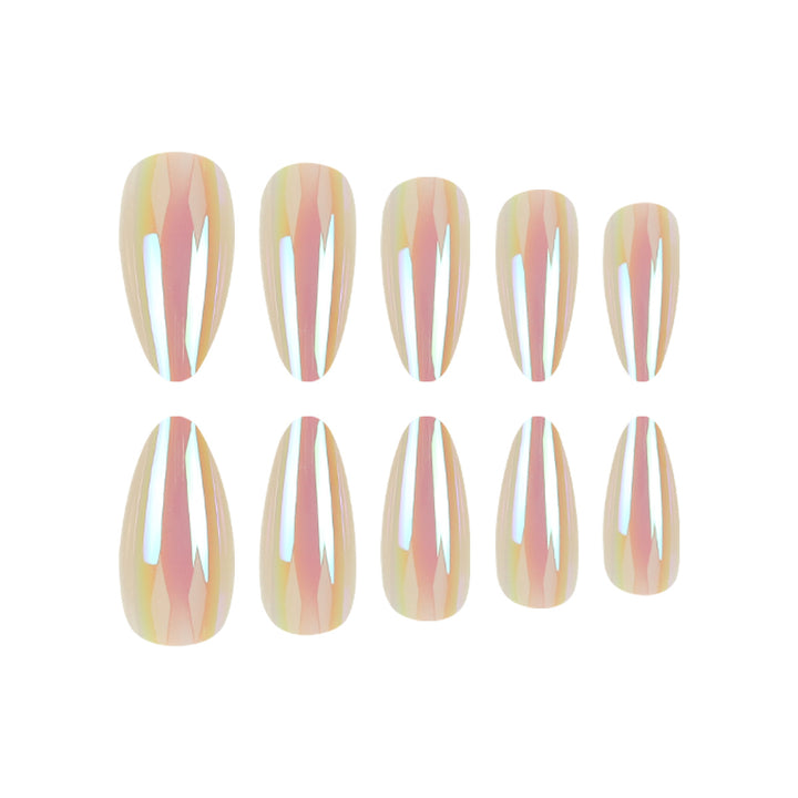 Iridescent Almond Shape Press-On Nails Stornfield