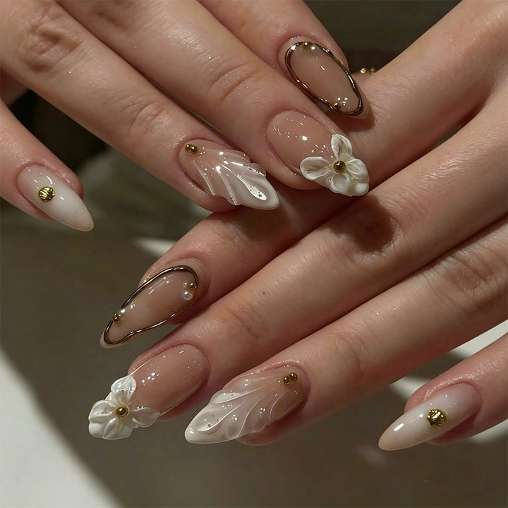 Floral Embellished Press-On Nail Extensions Stornfield