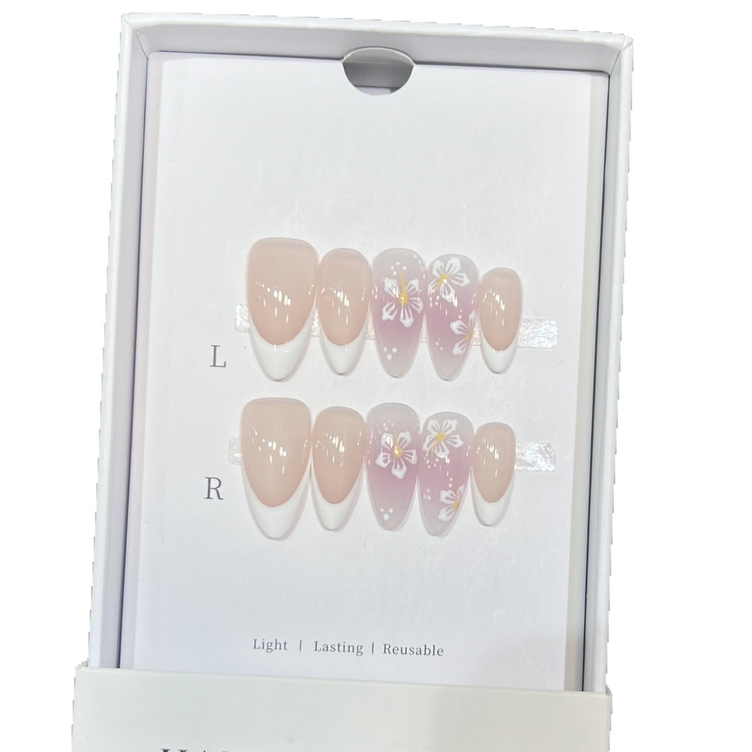 Floral-Design Reusable Press-On Nail Set Stornfield
