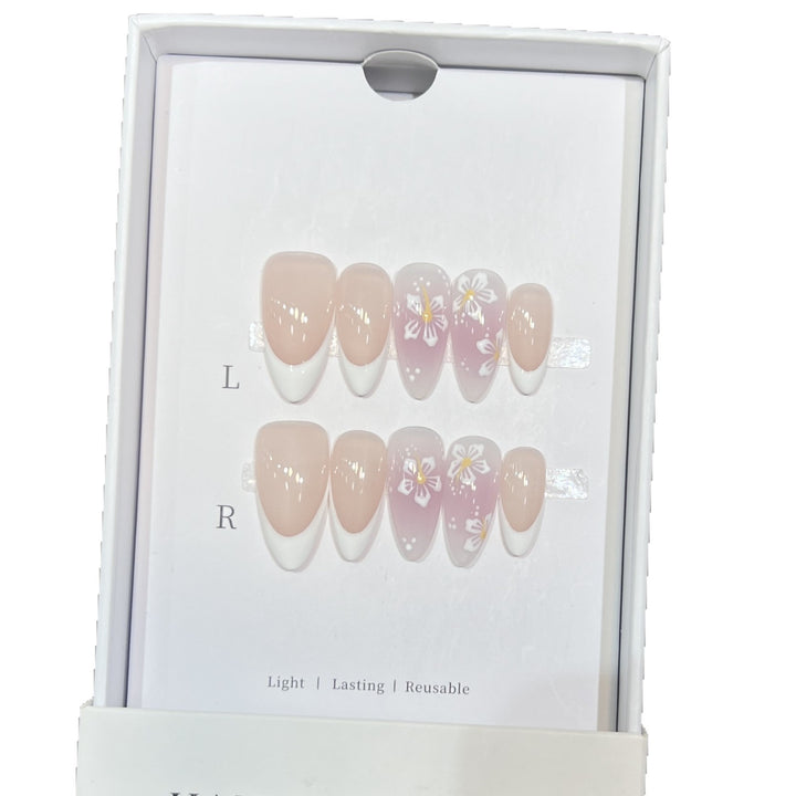 Floral-Design Reusable Press-On Nail Set Stornfield