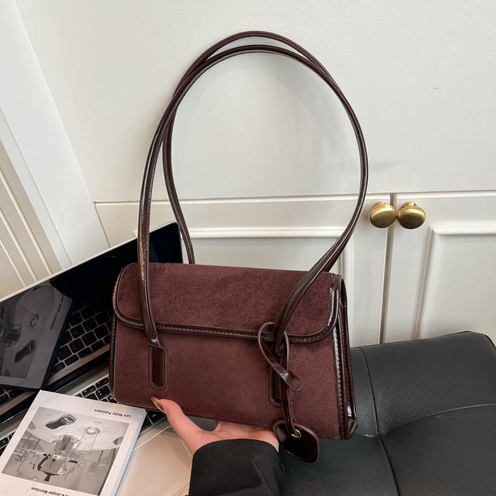 Suede Handheld Satchel