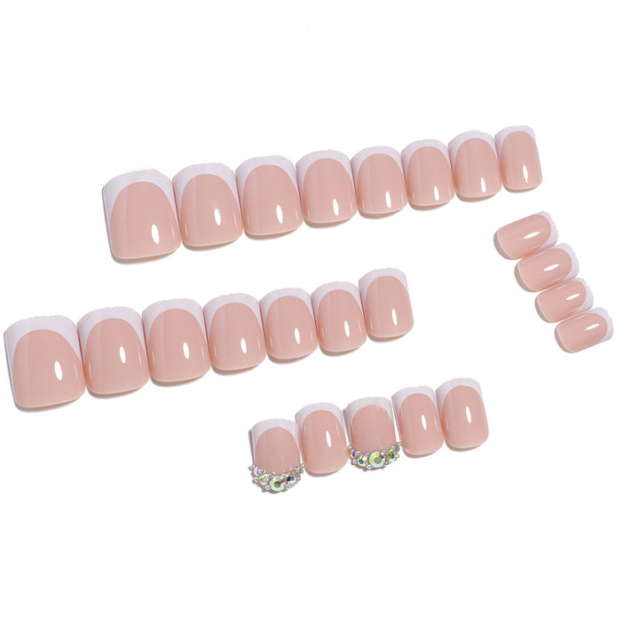 Elegant Press-On Nail Set with Rhinestone Accents Stornfield