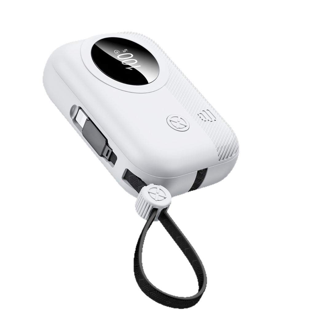 Compact power bank with integrated charging plug and digital humidity indicator Stornfield