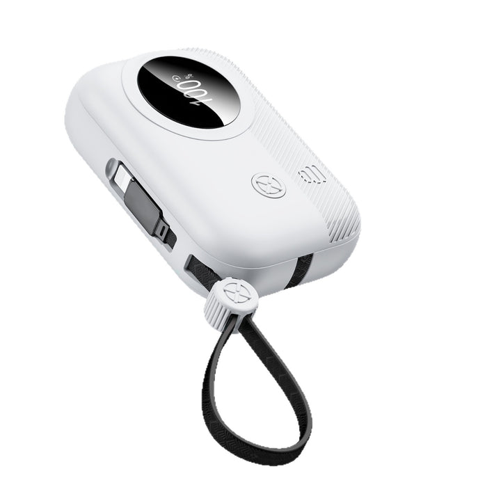 Compact power bank with integrated charging plug and digital humidity indicator Stornfield