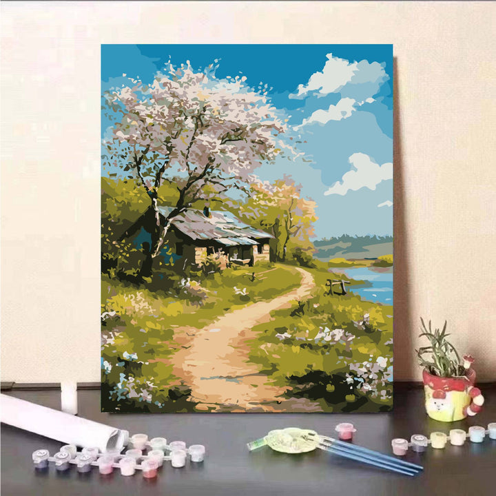 Scenic Mountain Lake Paint by Numbers Kit Stornfield