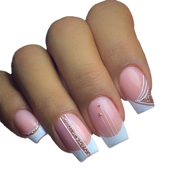 Elegant French Tip Gel Nail Extensions Stornfield