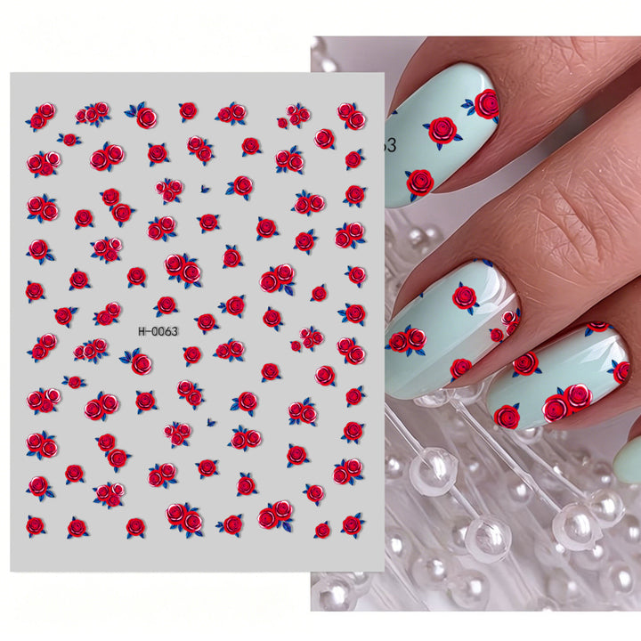 Floral Design Nail Art Sticker Set