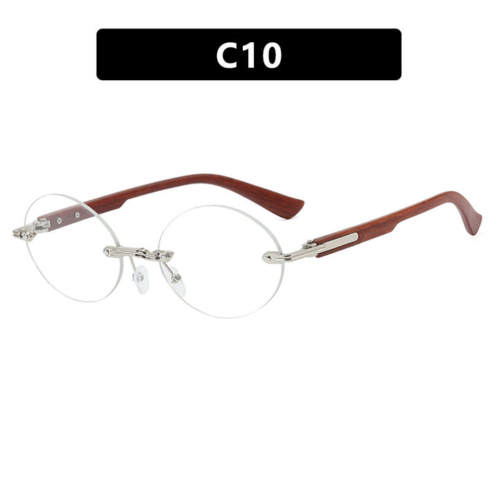 Women's round sunglasses with elegant wooden frame and UV protection Stornfield