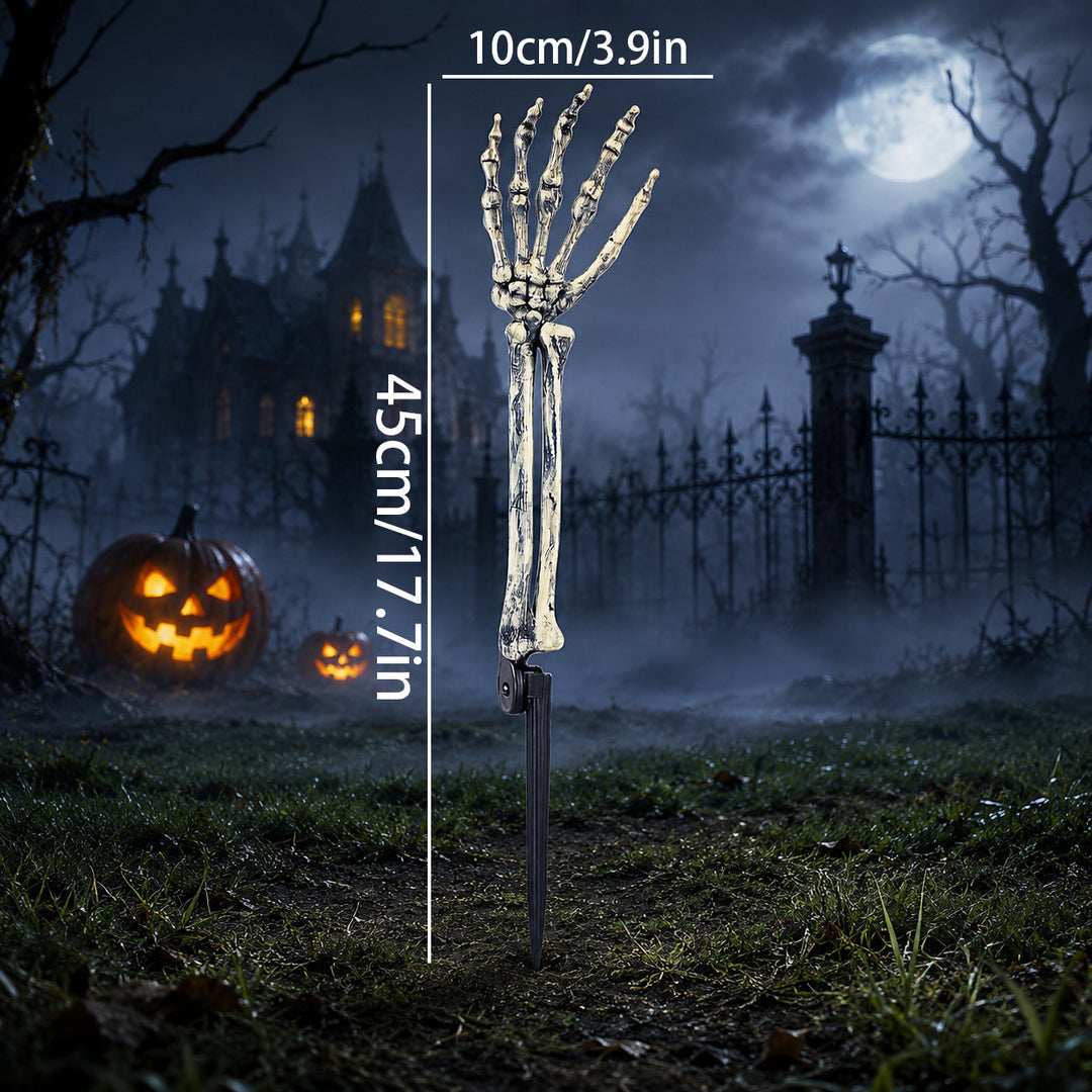 Creepy Halloween decor skeleton tree trunks Stornfield
