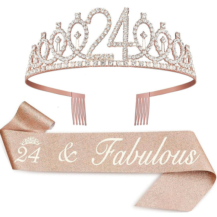 Ladies Crystal Princess Crown with 30 & Fabulous lettering Stornfield