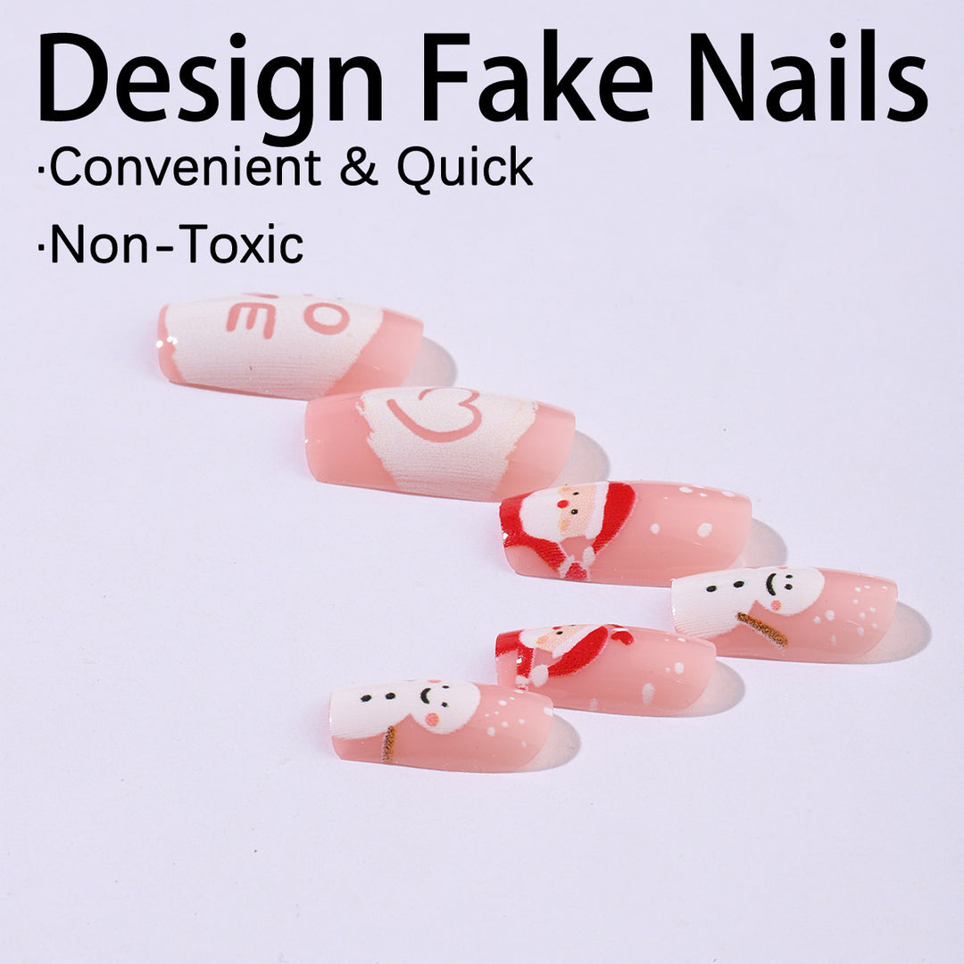 Festive artificial nail set with Christmas design Stornfield