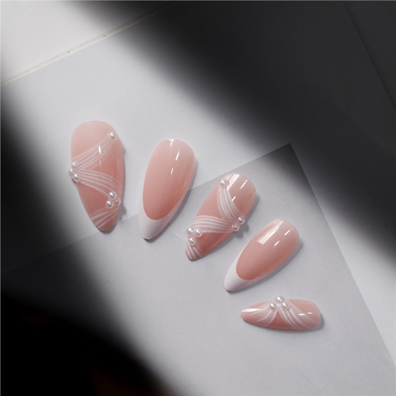 Elegant French Tip Press-On Nails Stornfield