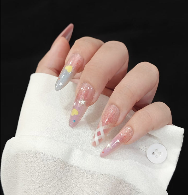 Artistic Floral Press-On Nail Set Stornfield
