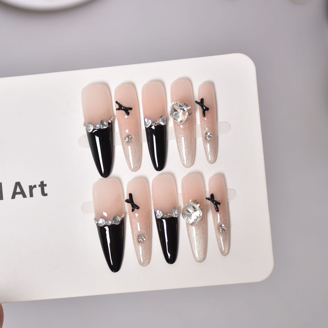 Elegant 3D Embellished Press-On Nail Extensions Stornfield