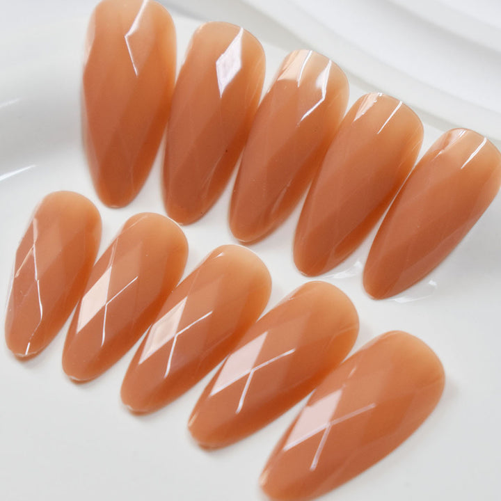 Premium Glossy Diamond-Shaped Press-On Nails Stornfield