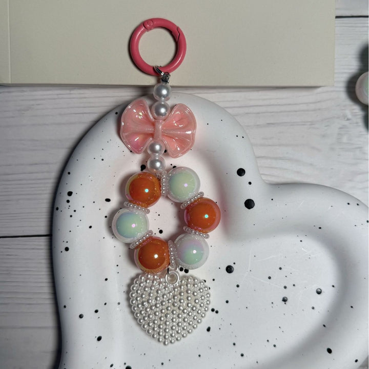 Decorative Bow and Bead Charm Keychain Stornfield
