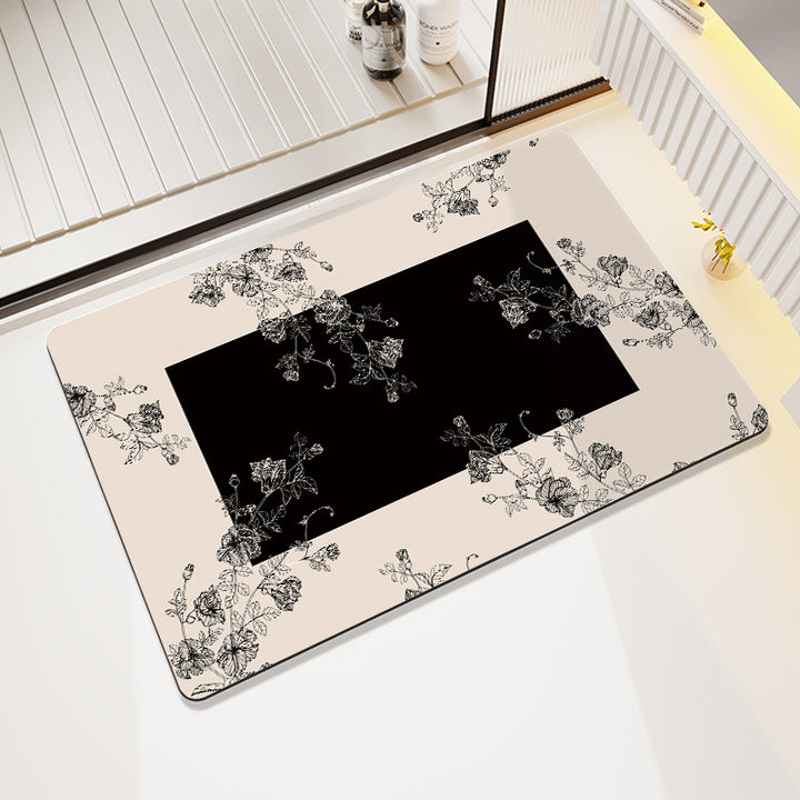 Floral Patterned Bathroom Mat Stornfield