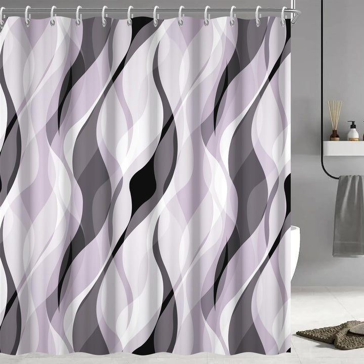 Abstract Wave Pattern Shower Curtain Stornfield