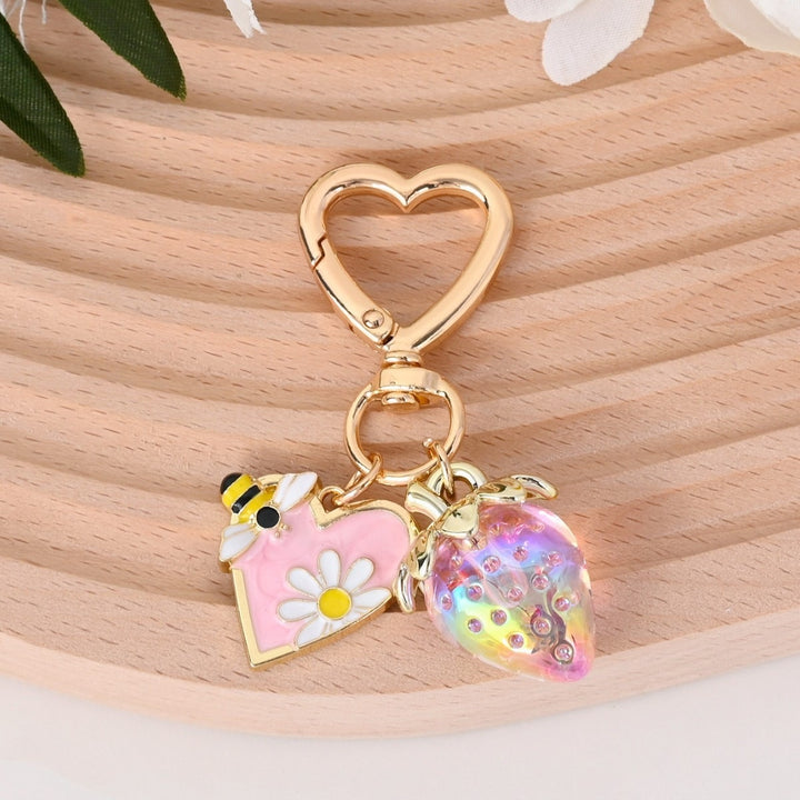 Keychain with Fruity Strawberry Design Stornfield