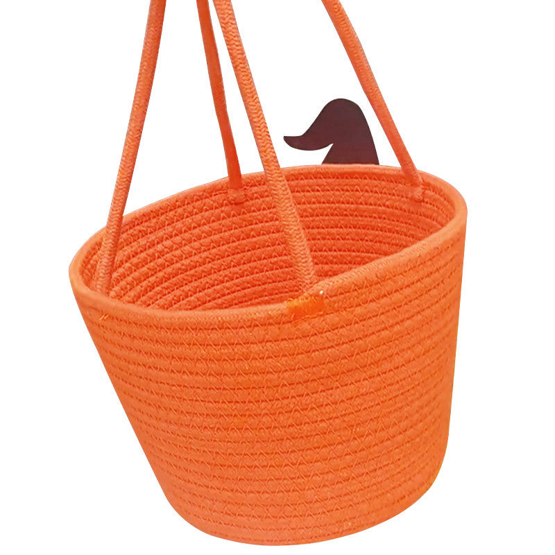 Women Halloween Basket with Wizard Hat Motif Stornfield
