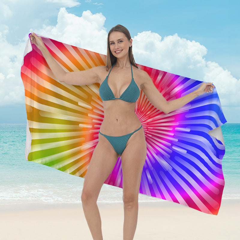Beach towel with vibrant tropical plant motif Stornfield