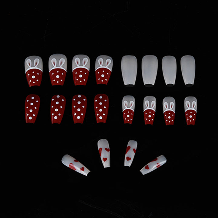Playful Bunny-Themed Press-On Nail Art Stornfield